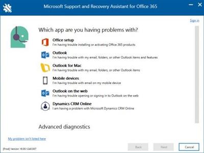 Microsoft Support and Recovery Assistant  17.01.2276.000 F9f6791374260af9d97c3d670b86468c