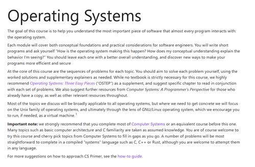 CS Primer – Operating Systems