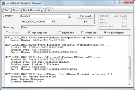 LicenseCrawler 2.11.2834 Multilingual + Portable 7863b094bec9a24a1133d9b73f5c4b22