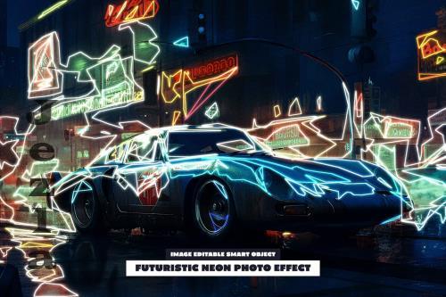 Futuristic Neon Photo Effect - 285429913