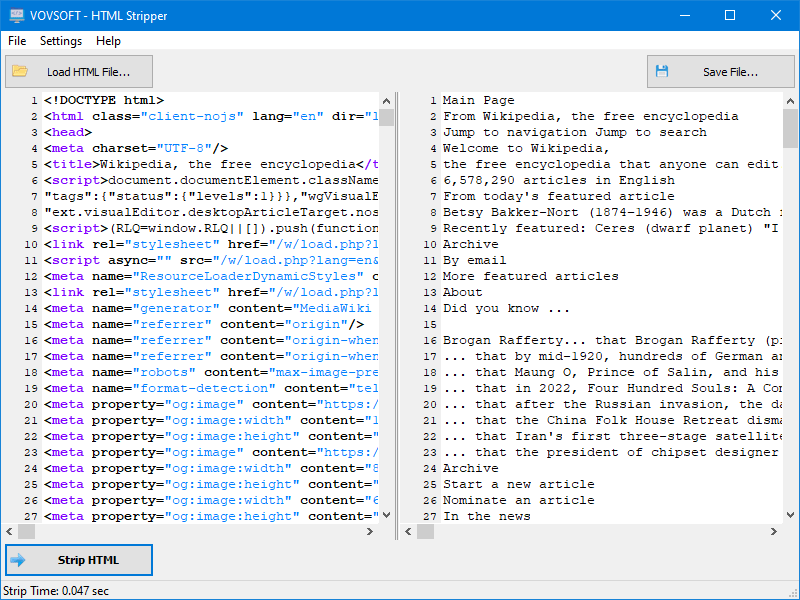 VovSoft HTML Stripper 2.1