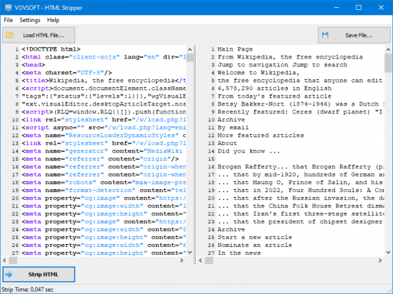 VovSoft HTML Stripper 2.1