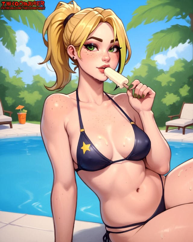 TheCoomjurer - Chilling at the pool with Hellsie Porn Comics