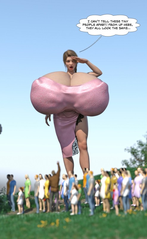 GiantPoser - Giantess Anna can’t find her date 3D Porn Comic