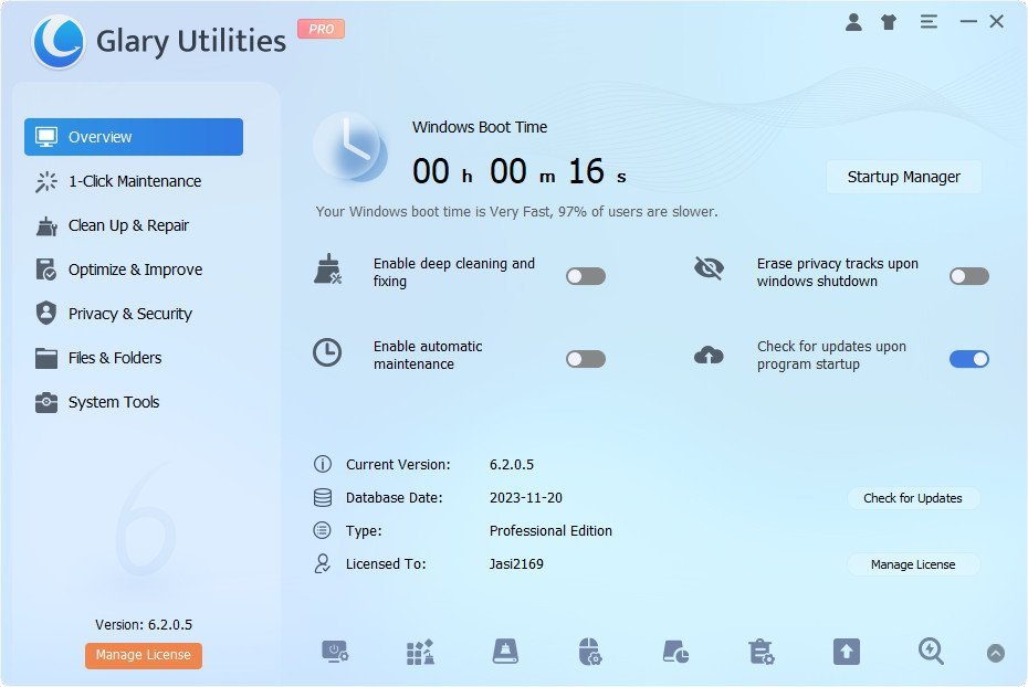 Glary Utilities Pro 6.16.0.20 Multilingual