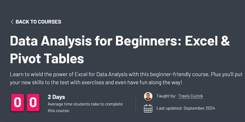 ZerotoMastery – Data Analysis for Beginners – Excel & Pivot Tables