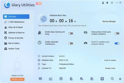 Glary Utilities Pro 6.16.0.20  Multilingual 6885657c03efe7931243b17ef0c557a0