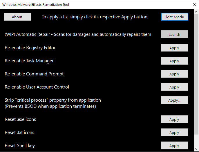 Malware Effects Remediation Tool 5.1