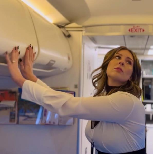 Stewardess Fucks Two Pilots On A Plane  (FullHD)