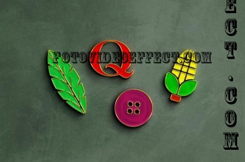 Enamel Gold Pin Generator Mockup - PDHRHPV