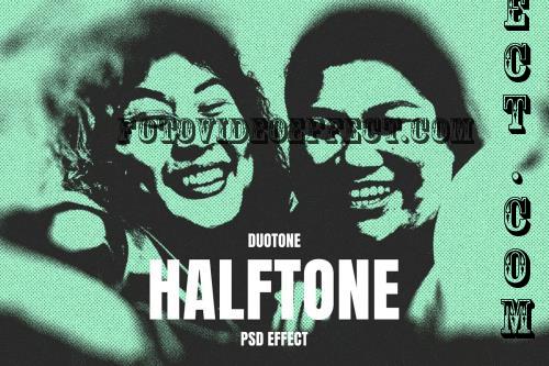 Duotone Halftone PSD Photo Effect - V6RXABK