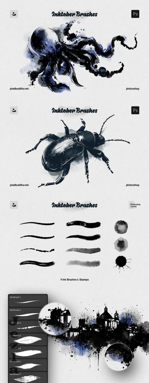 Inktober Photoshop Brushes - 286133623