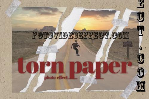 Torn Paper Postcard Photo Effect - 285696891