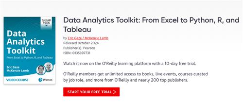 Data Analytics Toolkit From Excel to Python, R, and Tableau