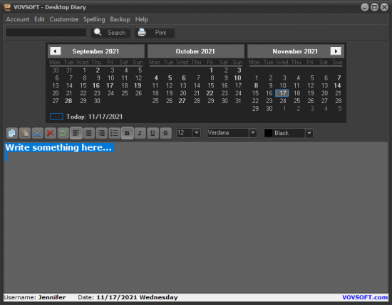 VovSoft Desktop Diary 2.0