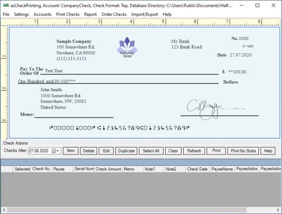 ezCheckPrinting for Quickbook 9.1.7