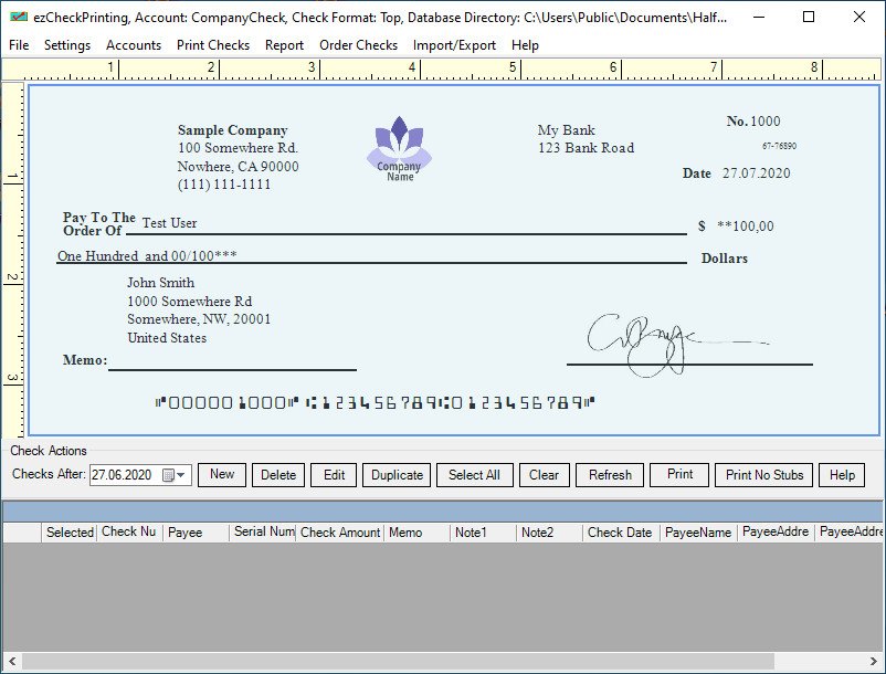 ezCheckPrinting for Quickbook 9.1.7