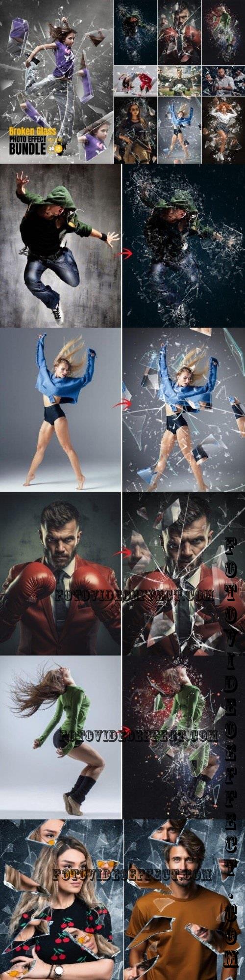 Broken Glass Photo Effect Bundle - 284460769