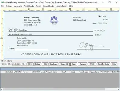 ezCheckPrinting for Quickbook 9.1.7