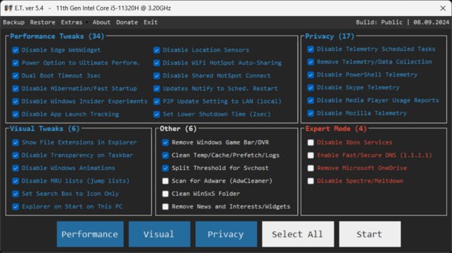 ET Optimizer 5.4.1