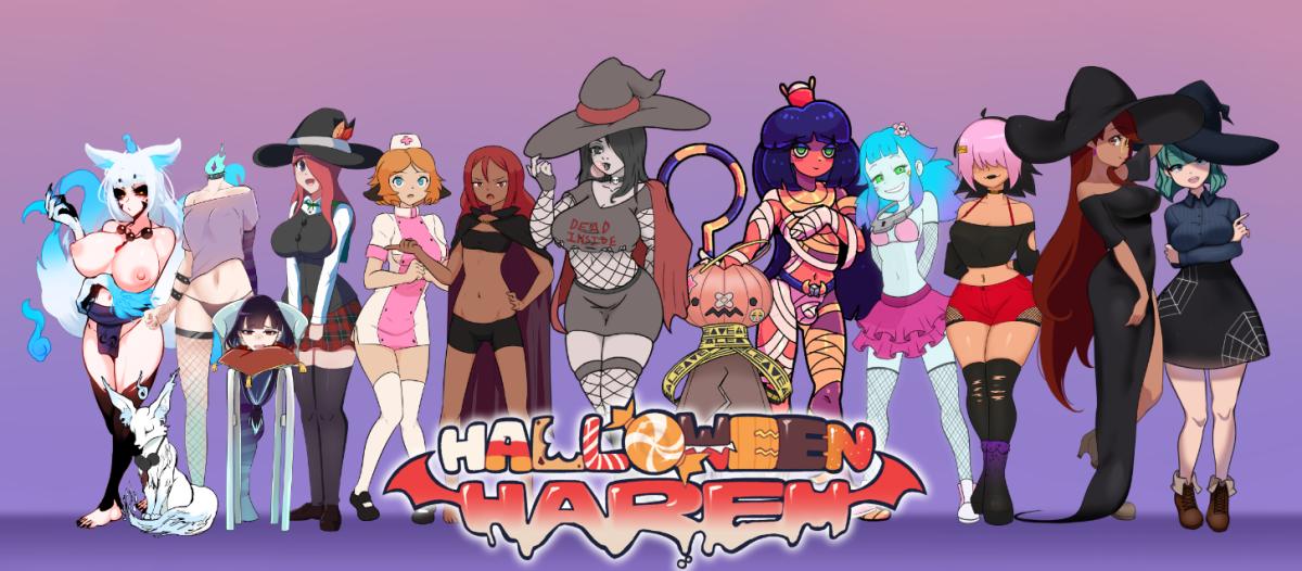 Halloween Harem [Full] (Hotpink) [uncen] [2023, ADV, 3D, Fantasy, Harem, Mystic, Anal, Blowjob, Handjob, Vaginal, Femdom, Lesbian/Yuri, Tentacles, Monster Girl, Unity] [eng]