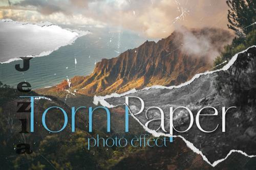 Torn Paper Photo Effect Mockup - 285506914