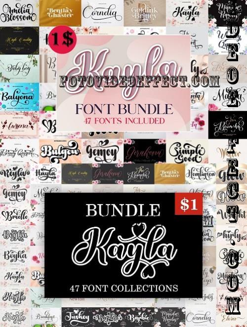 Kayla Font Bundle - 47 Premium Fonts