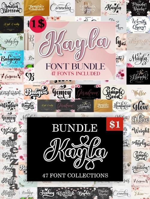 Kayla Font Bundle - 47 Premium Fonts