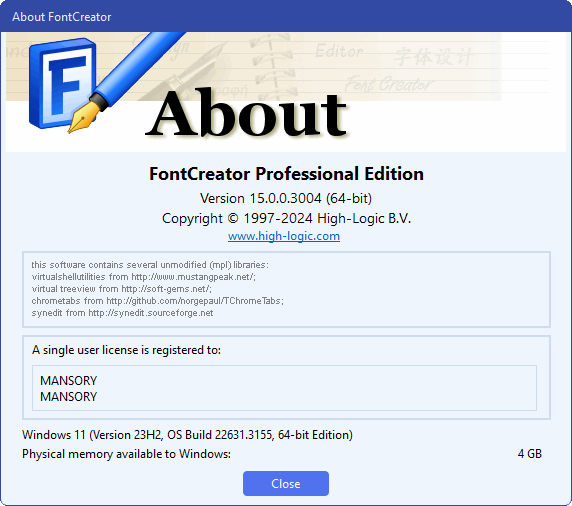 High-Logic FontCreator 15.0.0.3004