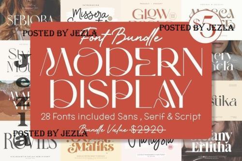 Modern Display Font Bundle - 28 Premium Fonts