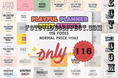 Playful Planner Font Bundle - 116 Premium Fonts