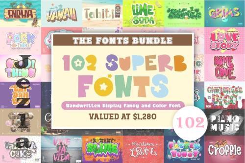 Superb Fonts Bundle - 101 Premium Fonts, 1 Premium Graphics