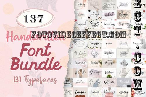 Handwritten Font Bundle - 137 Premium Fonts