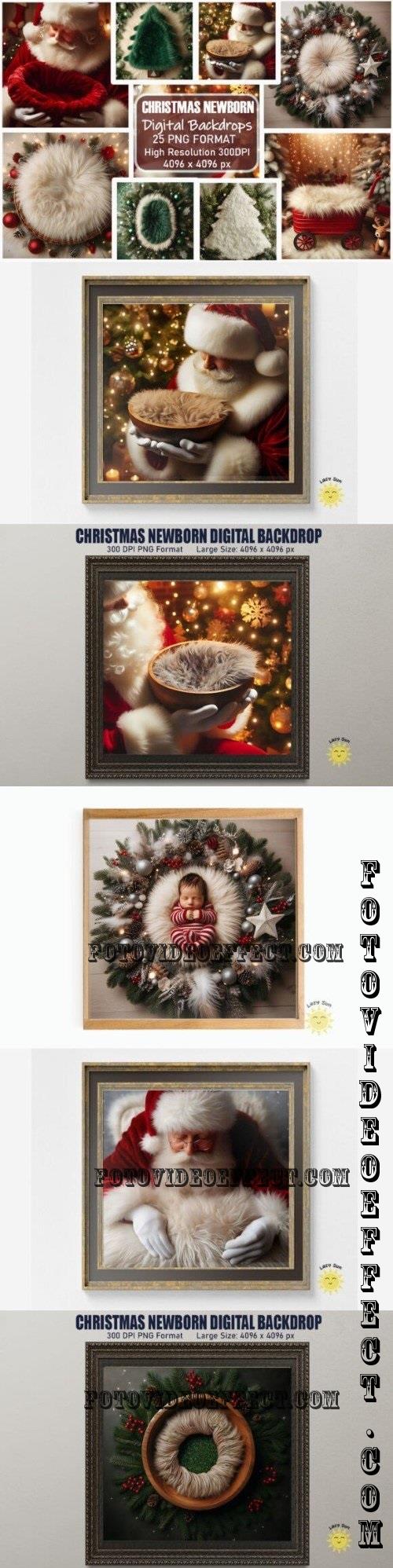 Christmas Newborn Digital Backdrops Bundle