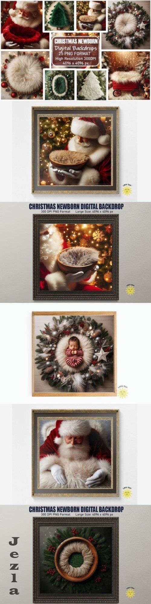 Christmas Newborn Digital Backdrops Bundle