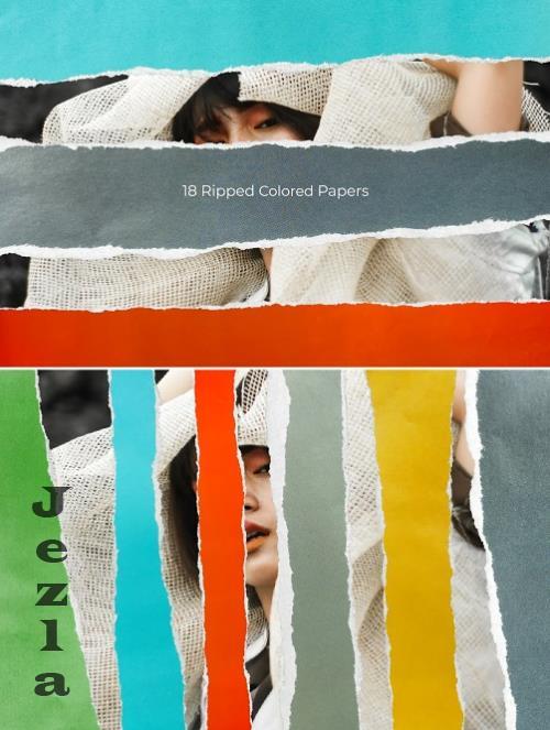 18 Ripped Colored Paper Overlays - DQ93Z96