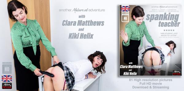 Clara Matthews (EU) (47), Kiki Helix (28)  - Hot lesbian student Kiki Helix gets her ass red hot spanked by strict teacher Clara Matthews  Watch XXX Online FullHD