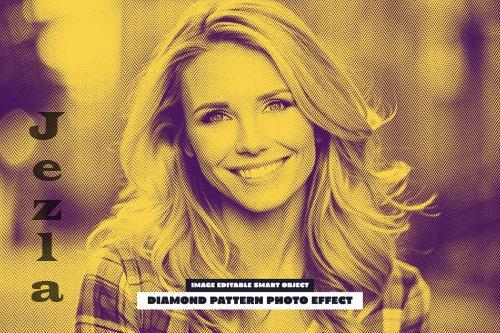 Diamond Pattern Photo Effect - 286314842