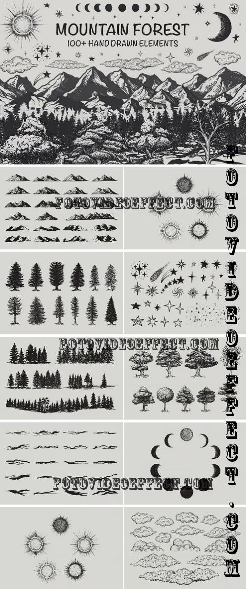 Mountain forest hand-drawn elements - 10285130 - 8B2EMHH