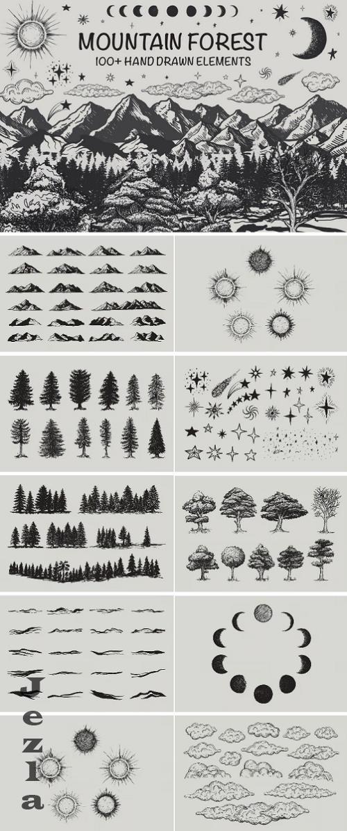 Mountain forest hand-drawn elements - 10285130 - 8B2EMHH