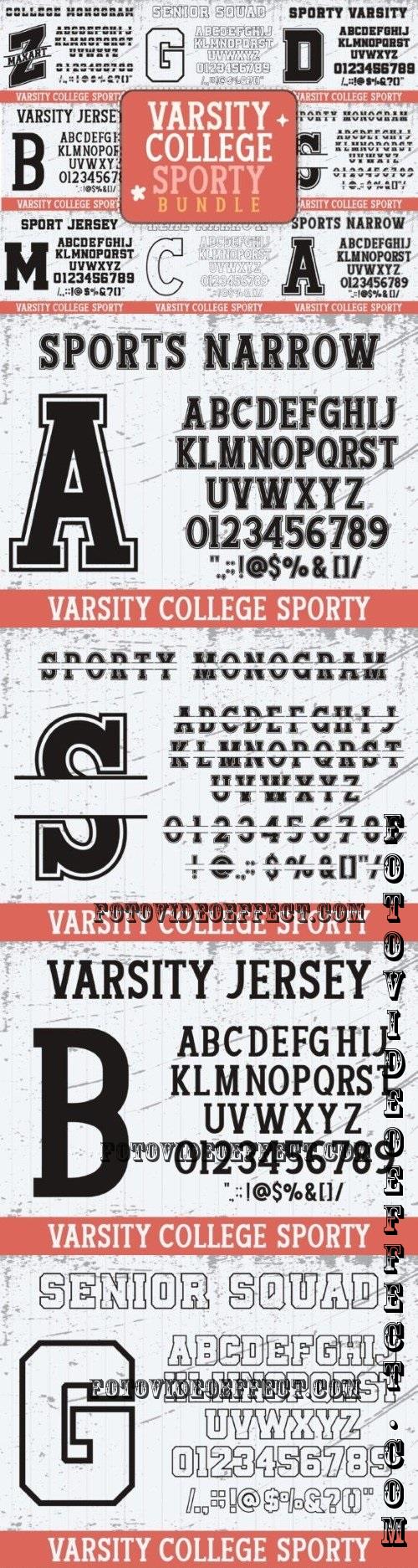 Varsity College Sporty Bundle Font