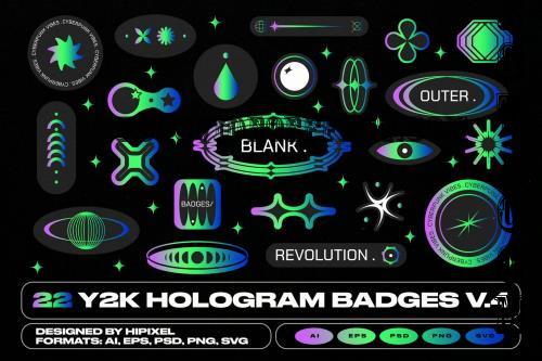 Y2K Hologram Badge Stickers V.4 - GDA2FJN