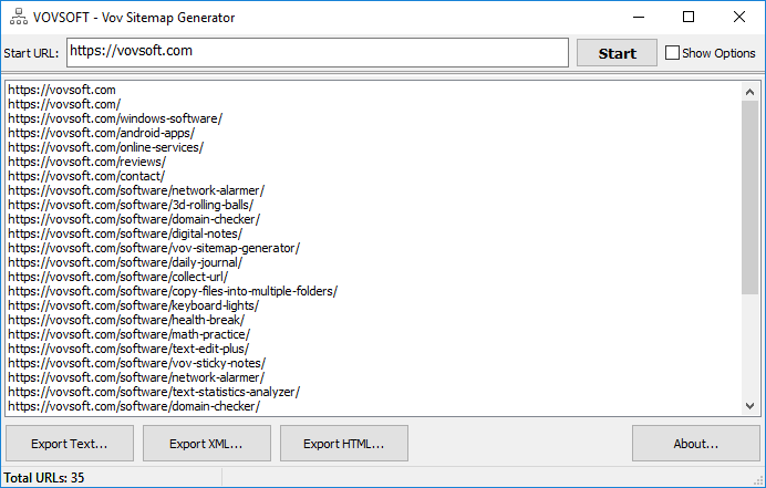 VovSoft Sitemap Generator 4.3