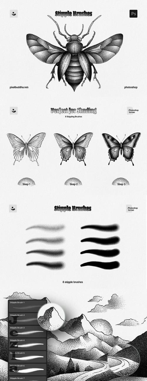 Photoshop Stipple Brushes - 286934454