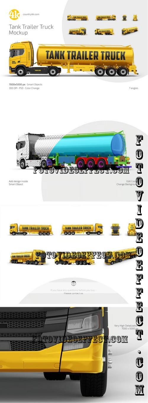 Tank Trailer Truck Mockup Set - 286760279