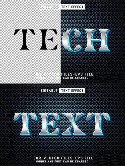 Tech 3d Metalic Text - Editable Text Effect - 5Q2MZJH