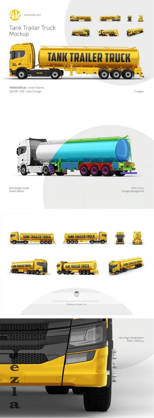 Tank Trailer Truck Mockup Set - 286760279