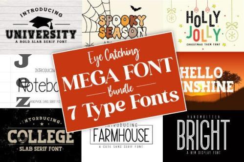 Mega Handmade Bundle Font - 7 Premium Fonts