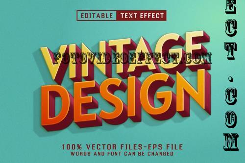 Vintage Design 3d Text - Editable Text Effect - QBP78LA