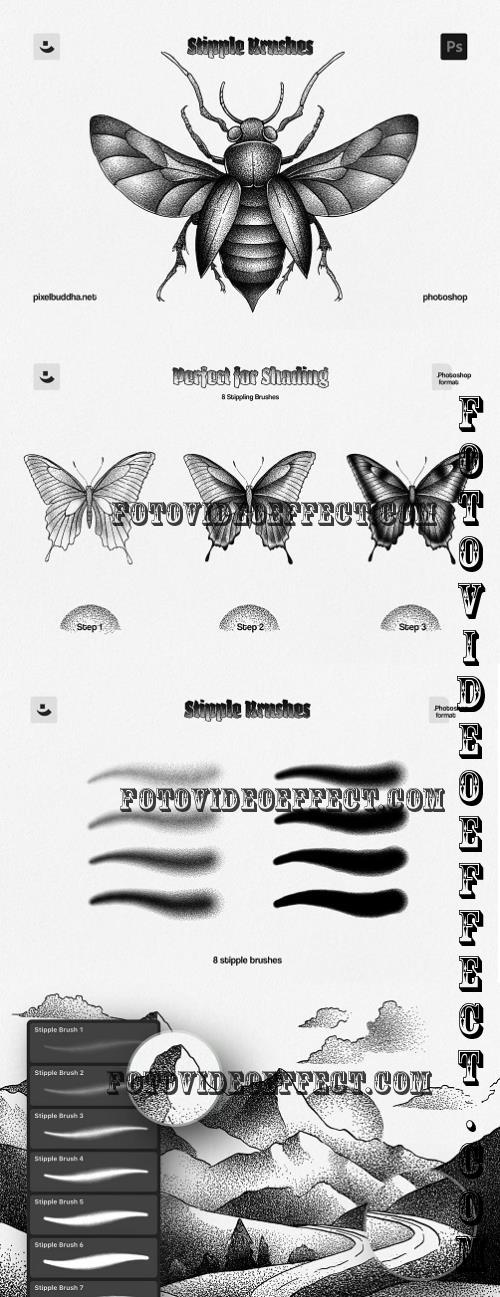 Photoshop Stipple Brushes - 286934454